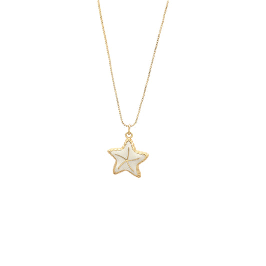 Fine necklace white starfish