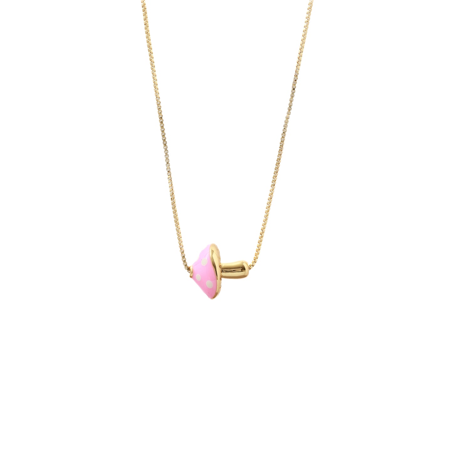 Fine necklace pink fungus