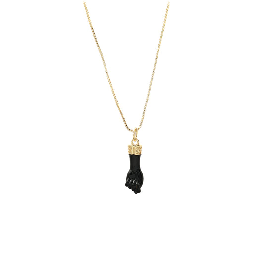 Fine necklace black hand