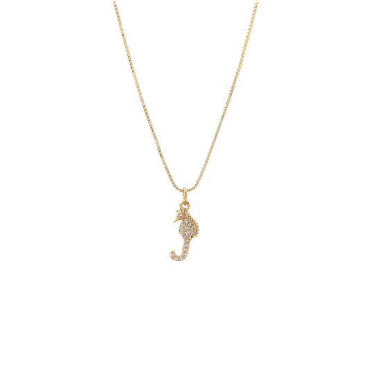 Fine necklace sea horse