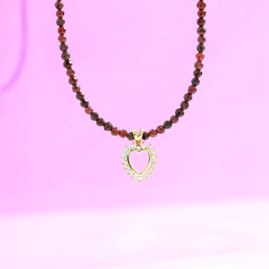 Garnet hearts natural stone