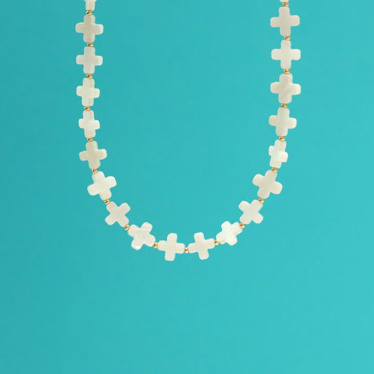 Pearl cross necklace