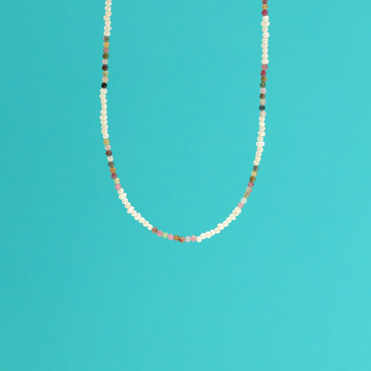 Pearl tourmaline necklace